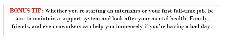 Tips from a Recent Graduate Part 4: Tips for transitioning to full-time work